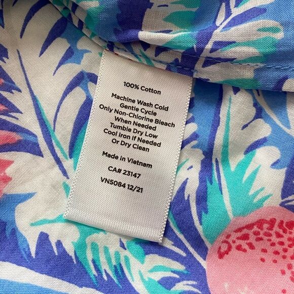 Talbots Floral Pineapple Button Down Top Cotton Womens Size XL Petite - Picture 9 of 9